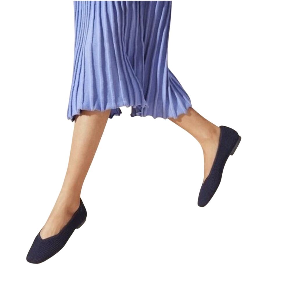 VIVAIA Margot 2.0 Navy Knit Flats Sustainable Comfort Slip-On EU/41W US/10W